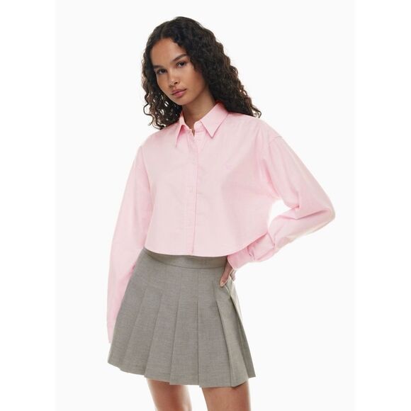 Sunday Best Tops - Sunday Best Poppy Oxford Shirt   Cropped Button-Up Shirt